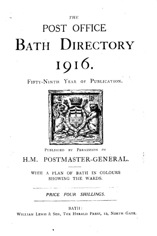 PO Bath Directory 1916